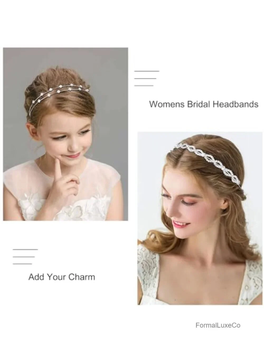Rhinestone Headbands for Women Silver Bridal Crystal Headpiece Flower Leaf